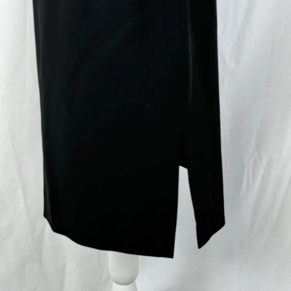 Jones New York Vintage Triacetate Pencil Straight Slit Career Skirt Size 8 Black